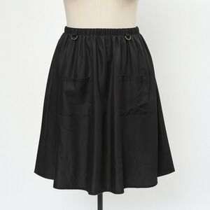 Hot Topic‎ Skirt Womens XL 1 Black Pockets D Rings Elastic Waist Punk Emo Plus